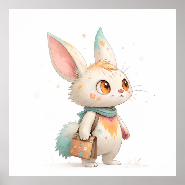 Póster Magical Paint-Splashed Rabbit-Cat Creature (Frente)