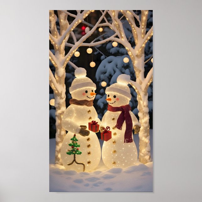 Póster Magical Snowman Christmas Lights (Frente)