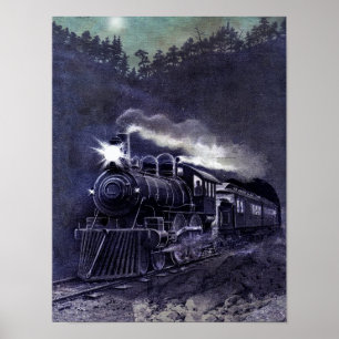 Póster Magical Steam Engine Victorian Train