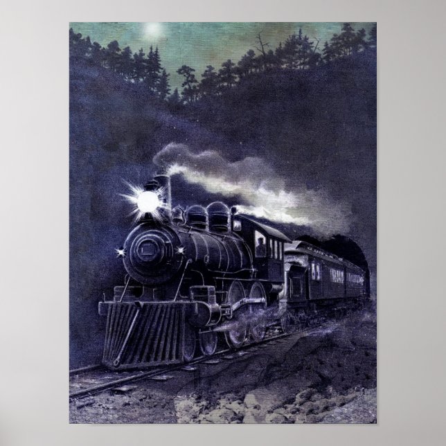 Póster Magical Steam Engine Victorian Train (Frente)