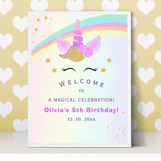 Póster Magical Unicorn Birthday Party for Girl (Subido por el creador)