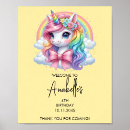 Póster Magical Unicorn Birthday Poster | Welcome Sign