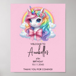 Póster Magical Unicorn Birthday Poster | Welcome Sign