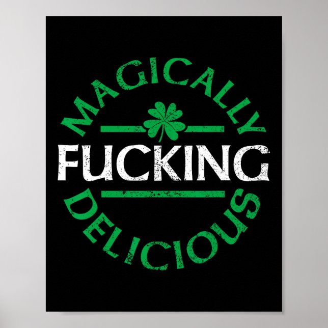 Póster Mágicamente Delicioso Divertido Día de San Patrici (Frente)