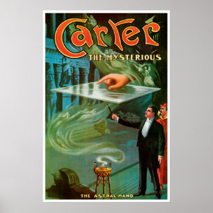 Póster Mágico Antiguo, Carter el Misterioso