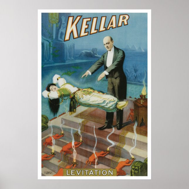 Póster Mágico Antiguo, Mago Harry Kellar (Frente)