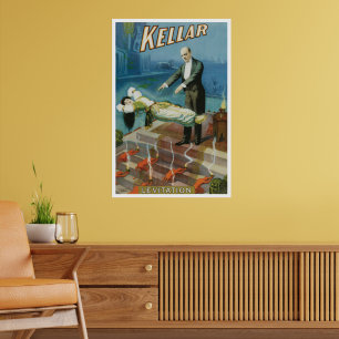 Póster Mágico Antiguo, Mago Harry Kellar