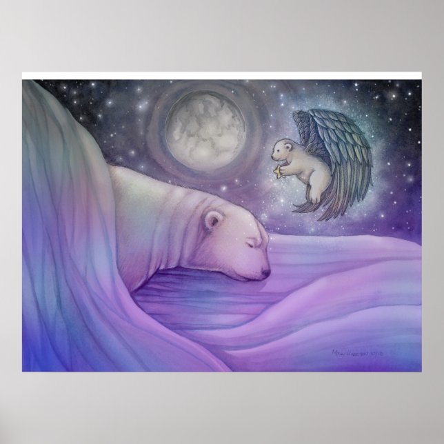 Póster Mágico de Oso Polar y Ángel (Frente)