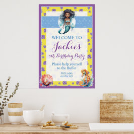 Póster Mágico de Sirena Lindo y Colorido