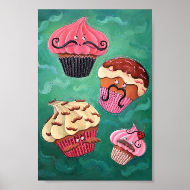 Póster Mágico Emporio de tortas con bigotes en volante (Frente)