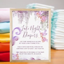 Póster Mágico tema de hadas tarde noche Diaper Rótulo Pos