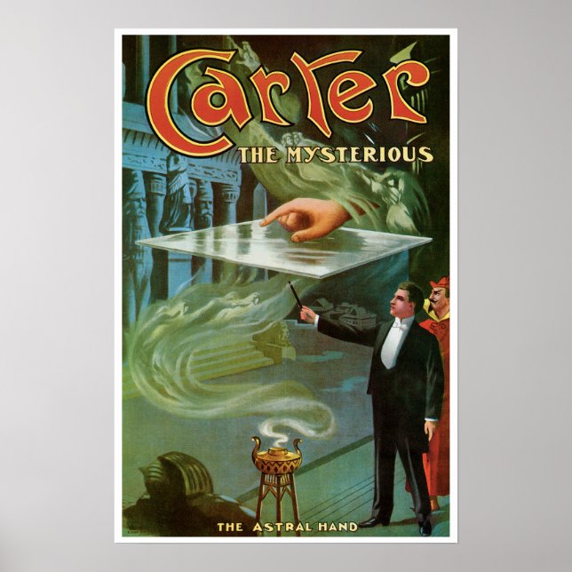 Póster Mágico Vintage, Carter el Misterioso (Frente)