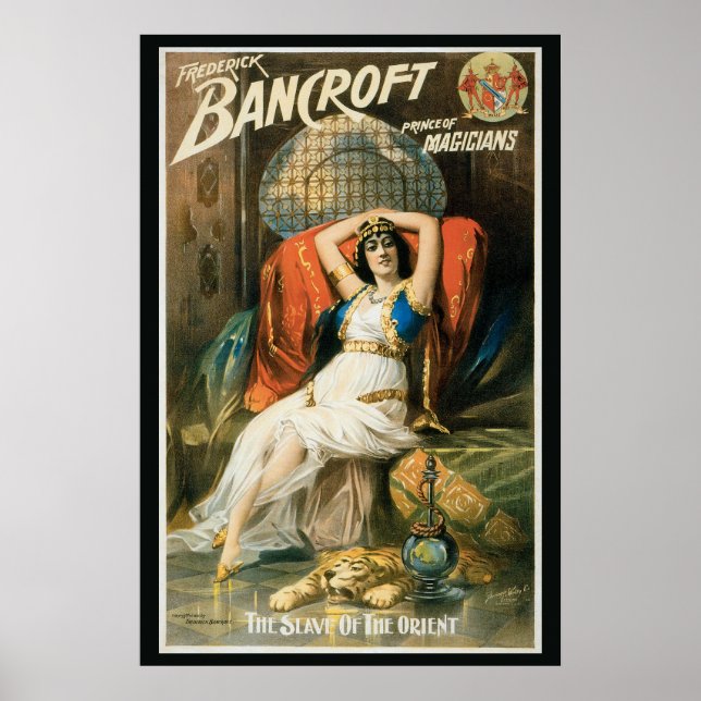 Póster Mágico Vintage, Mago Frederick Bancroft (Frente)