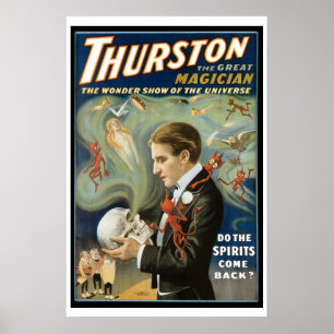 Póster Mágico Vintage, Thurston, El Gran Mago
