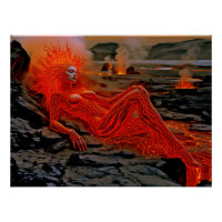"Magma durmiente" - Retrato de mujer volcánica
