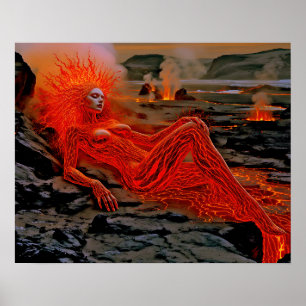 Póster “Magma Durmiente” – Retrato de Mujer Volcánica