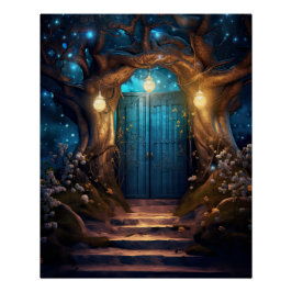 Póster Magnífica encantada Selva de fantasía Vieja Puerta
