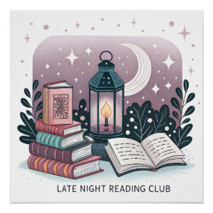 Póster Magnífica página de lectura nocturna Club Lantern 