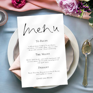 Póster Magnífica tipografía Menú simple Boda