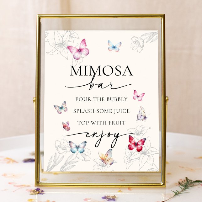 Póster Magníficas mariposas Mimosa Bar Bridal Shower (Subido por el creador)