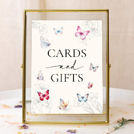 Póster Magníficas mariposas tarjetas de ducha para novias