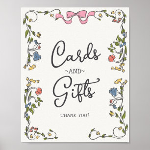 Póster Magníficas tarjetas de flores y regalos de Fiesta 