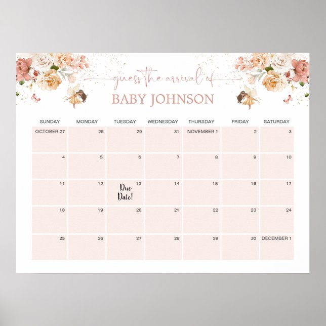 Póster Magnífico Jardín de Hadas Adivinan El Calendario D (Frente)