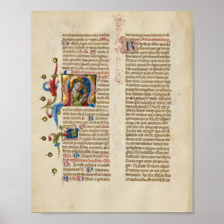 Póster Magnífico manuscrito iluminado