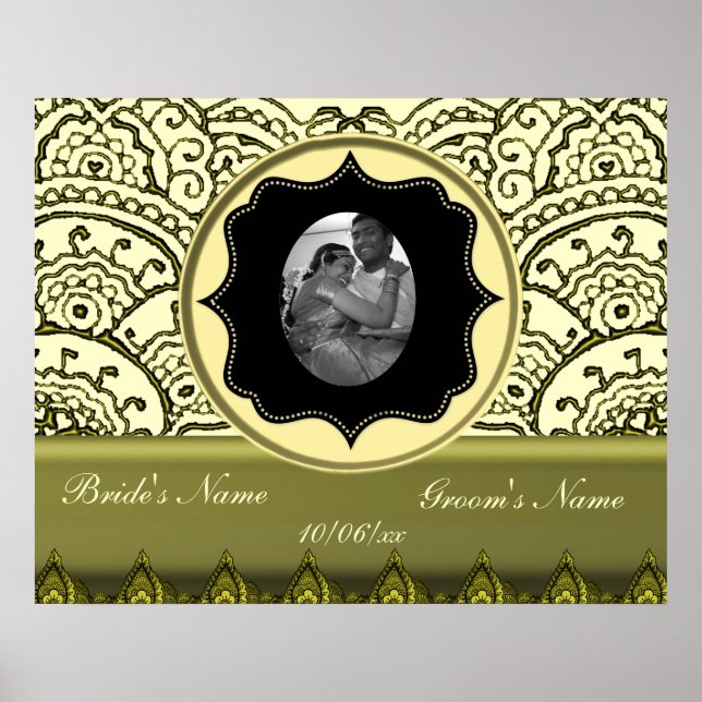 Póster Magnífico Mehndi Mandalas (Efecto Oro) (Frente)