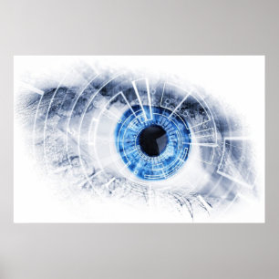 Póster Magnífico ojo azul abstracto