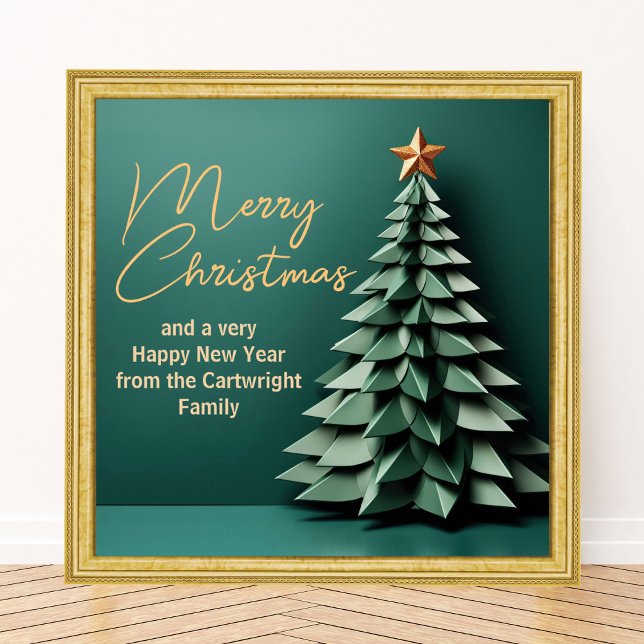 Póster Magnífico Oro Verde Árbol Fiesta navideño (Subido por el creador)