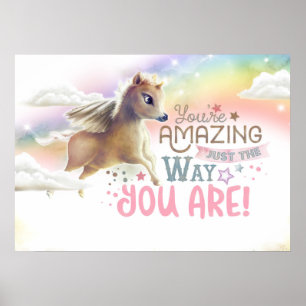 Póster Magnífico unicornio lindo dulce niño pequeño cuart
