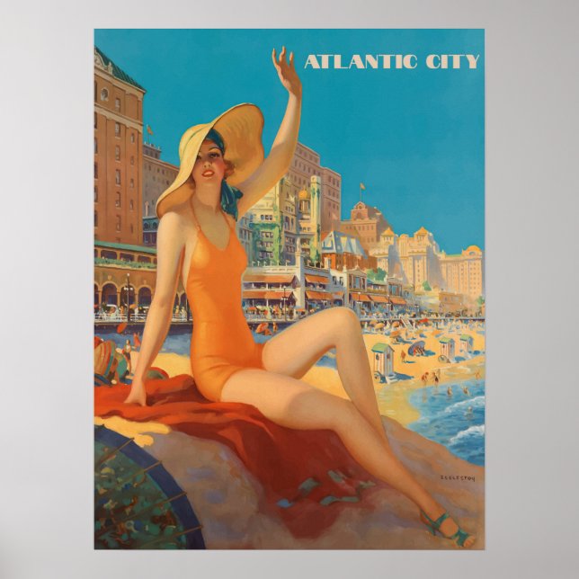 Póster Magníficos Hoteles de Atlantic City (Frente)