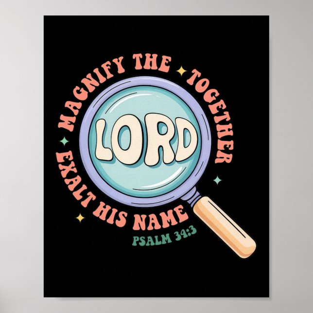 Póster Magnify The Lord Bible Verse Magnified Vbs 2025 Su (Frente)