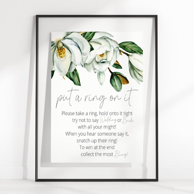 Póster Magnolia Blanca Floral Rústica Puso Un Anillo En E (Subido por el creador)