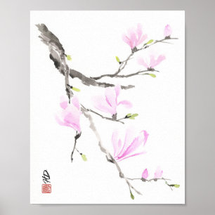 Póster Magnolia de Brisa de Primavera