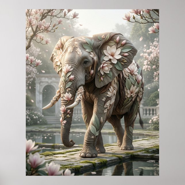Póster Magnolia Elefante Niebla Real (Frente)