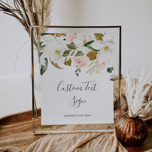 Póster Magnolia elegante   Rótulo de texto blanco y Perso