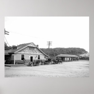 Póster Magnolia, estación de tren de Massachusetts, 1906