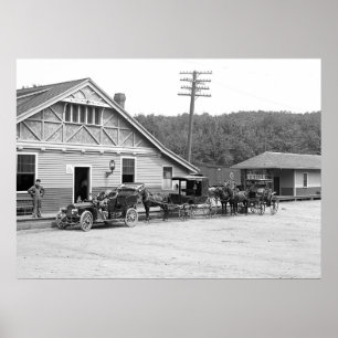 Póster Magnolia, estación de tren de Massachusetts, 1906