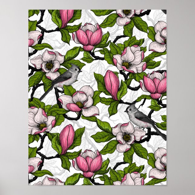 Póster Magnolia floreciente (Frente)