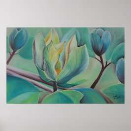 Póster Magnolia Flower Wall Art | Botanical Poster | Soft