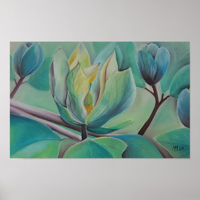 Póster Magnolia Flower Wall Art | Botanical Poster | Soft (Frente)