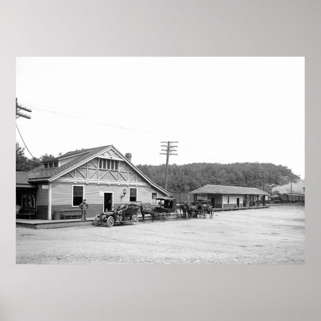 Póster Magnolia, misa. Estación de tren, 1906 (Frente)