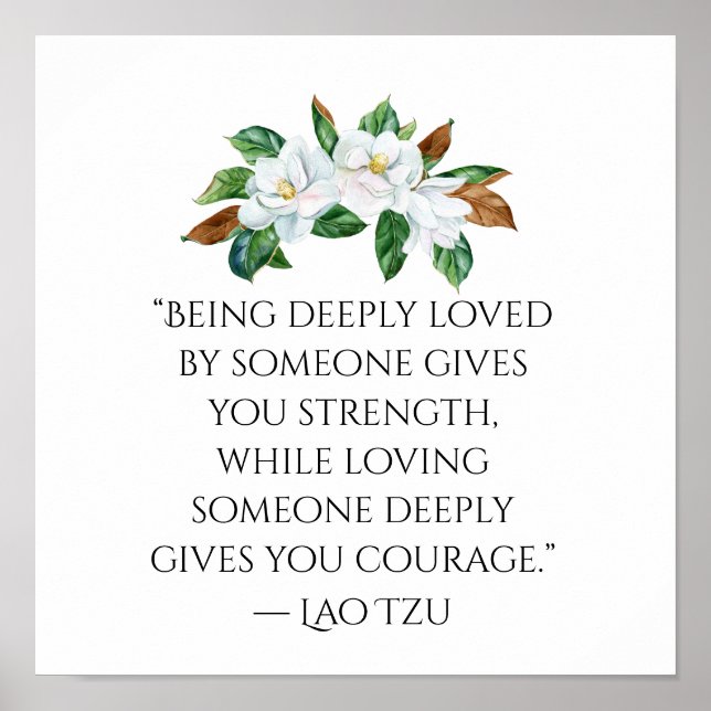 Póster Magnolias bonitos y citas de amor profundo (Frente)