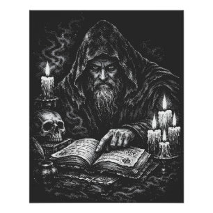 Póster Mago estudiando el grimorio — por BurnsInHell
