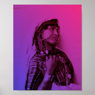 Póster Magreb rojo rosa mujer Chica tradicional tunecina