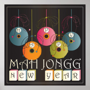 Póster Mah Jongg Año Nuevo