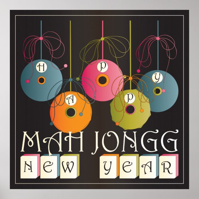 Póster Mah Jongg Año Nuevo (Frente)