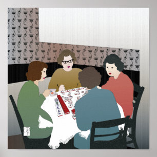 Póster Mah Jongg Retro Poster